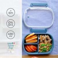 Nuvita Portamerenda Lunch Box con 3 Scomparti 490ml