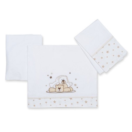 Foppapedretti Completo Lenzuola 3pz per Lettino Pikkoletto Dolcestella - Tortora