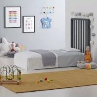 Azzurra Design Lettino Glam Trasformabile con Materasso, Set Piumone, Cuscino e Paracolpi