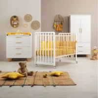 Azzurra Design Lettino Glam Trasformabile con Materasso, Set Piumone, Cuscino e Paracolpi