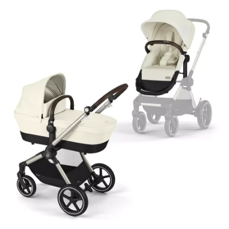 Cybex Duo Eos Lux 2in1 trasformabile da Passeggino con Seduta a Navicella - Seashell Beige