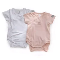 Bamboom 2 pz Body a Maniche Corte con Bottoni 9-12m - Rosa