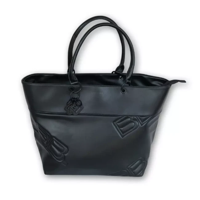 Bamboom Borsa da Viaggio con Tracolla in Ecopelle - Black