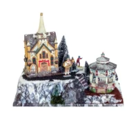 My Village Paesaggio Monte Bianco Full Colour per Villaggio Natalizio e Presepe 42 x 25 cm