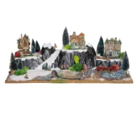 My Village Paesaggio Les Trois Vallées per Villaggio Natalizio e Presepe 120 x 22 cm