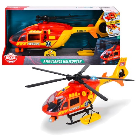Dickie Toys Elicottero Ambulanza 36 cm Luci e Suoni con Elica a Carica