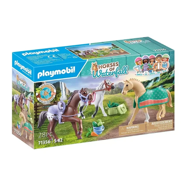 Playmobil Horse World Set 3 Cavalli con Selle 71356