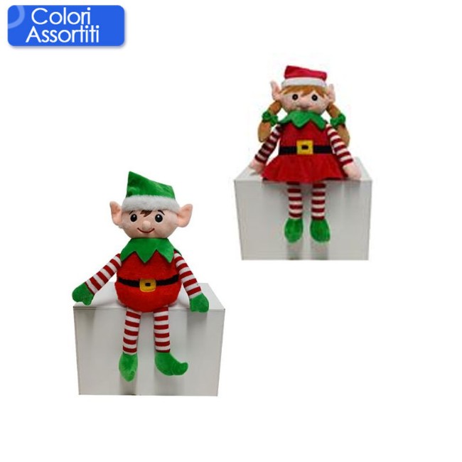 Peluche Elfo Natalizio 34 cm - varianti assortite