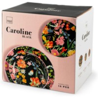 H&H Servizio di Piatti 18pz Caroline Nero