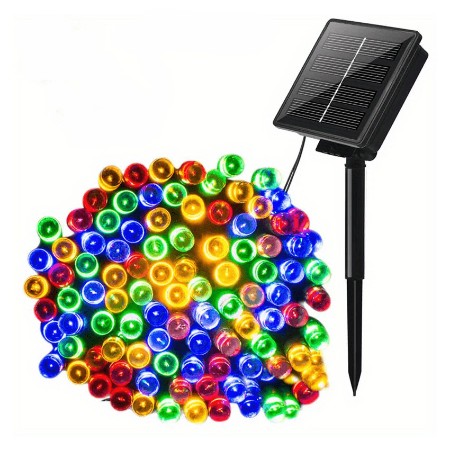 Catena Luminosa Solare 180 Led Multicolore con Giochi Luce