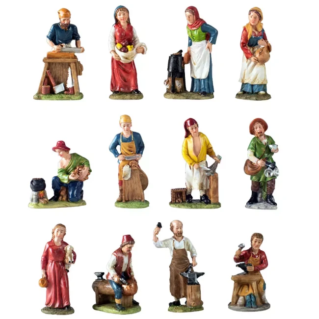 Set 12 Figure Pastore in Resina - 10 cm
