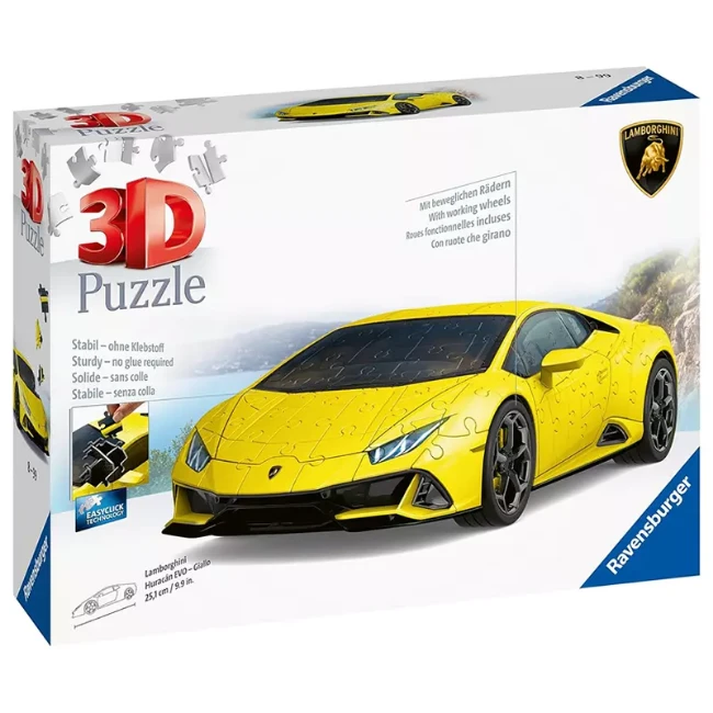 Ravensburger Puzzle 3D Lamborghini Huracan Evo Gialla 108 pezzi