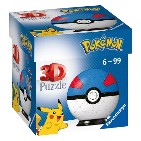 Ravensburger Puzzle 3D Pokemon Superball Blu 54 pezzi