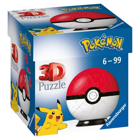 Ravensburger Puzzle 3D Pokemon Pokeball Rossa 54 pezzi