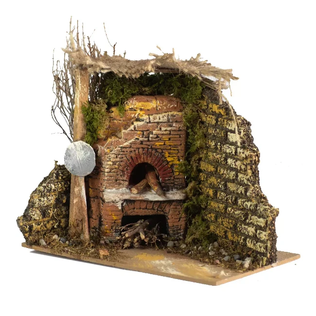 Forno Lampada Effetto Fiamme per Presepe 15 x 10 x 13 cm