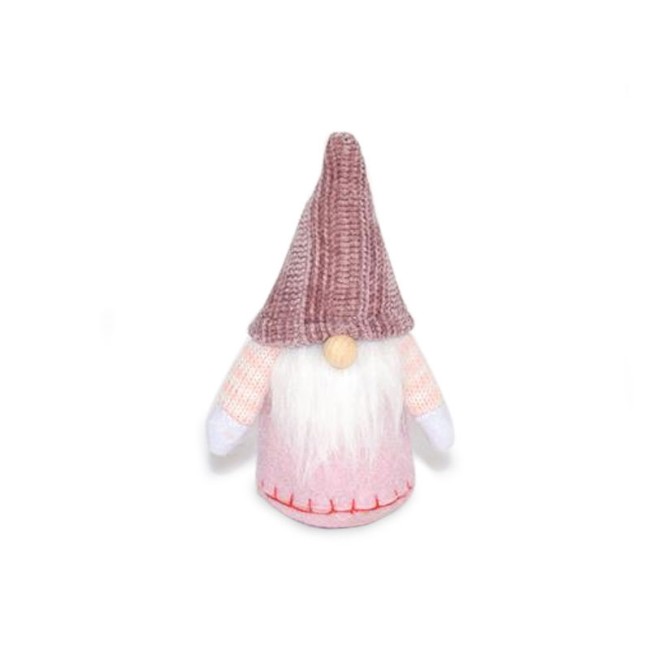 Gnomo di Natale Rosa 16 cm