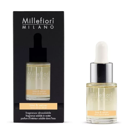 Millefiori Ricarica per Diffusore ad Ultrasuoni Fragranza Idrosolubile Lime & Vetiver 15 ml