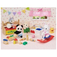 Sylvanian Families Scatola Giochi Bebé Coniglio Neve e Bebé Panda