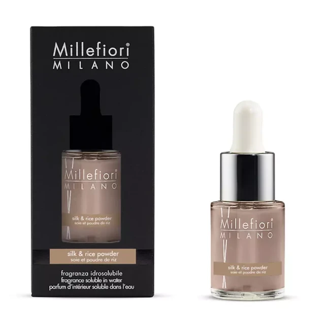 Millefiori Ricarica per Diffusore ad Ultrasuoni Fragranza Idrosolubile Silk & Rice Powder 15 ml