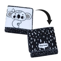 Tiny Love Primo Libro Illustrato in Stoffa Fronte e Retro Black and White Decor.