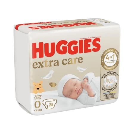 Huggies Pannolini Extra Care Bebé Base Pacco Singolo Taglia 0 - 25 pezzi