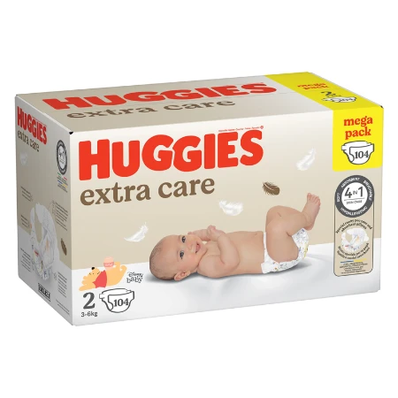 Huggies Pannolini Extra Care 2 Mega Pack - 104 pezzi