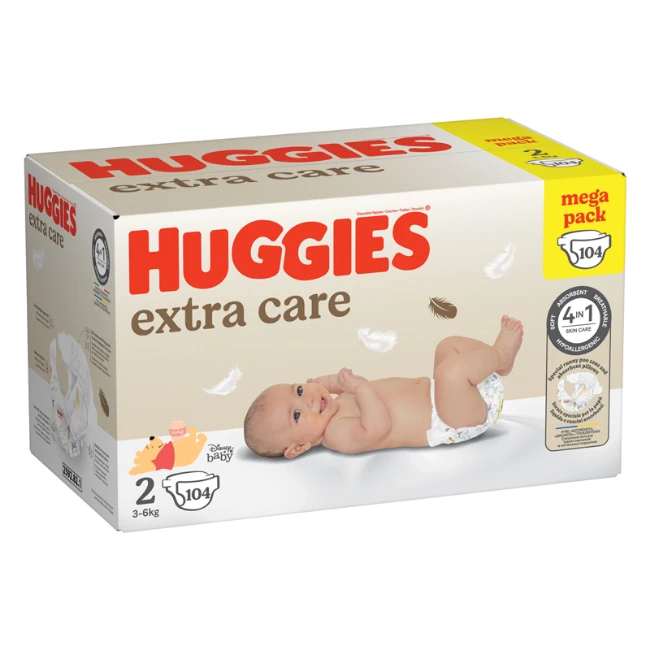 Huggies Pannolini Extra Care 2 Mega Pack - 104 pezzi