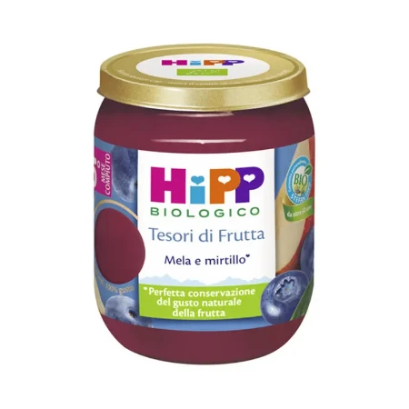 Hipp Tesori di Frutta Omogeneizzato Mela e Mirtilli 160 g