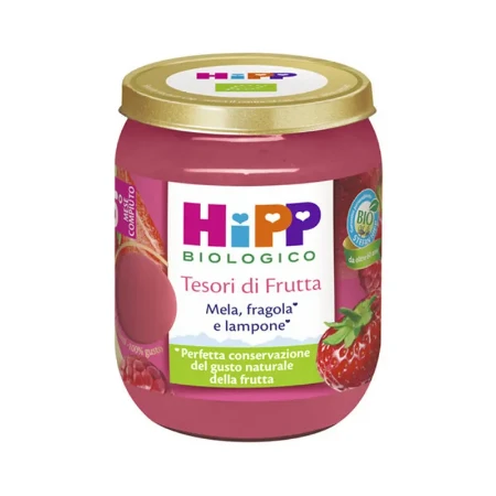 Hipp Tesori di Frutta Omogeneizzato Mela, Fragola e Lampone 160 g
