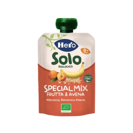 Hero Solo Pouch Bio Special Mix Frutta e Avena: Albicocca, Banana e Avena 100 g