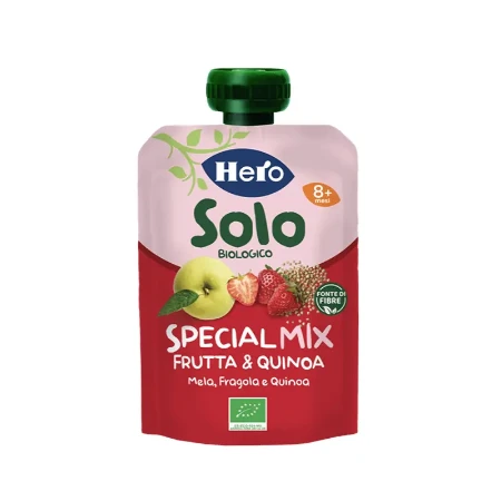 Hero Solo Pouch Bio Special Mix Frutta e Quinoa: Mela, Fragola e Quinoa 100 g