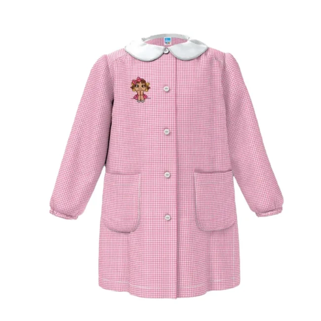 Siggi Grembiule Asilo Bambina Quadrotti Rosa e Bianchi - Bimba