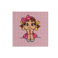 Siggi Grembiule Asilo Bambina Quadrotti Rosa e Bianchi - Bimba