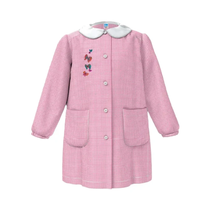 Paniate Siggi Grembiule Asilo Bambina Quadretti Rosa e Bianchi