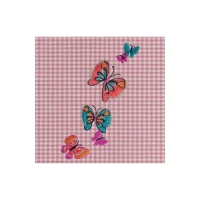 Siggi Grembiule Asilo Bambina Quadrotti Rosa e Bianchi - Farfalle