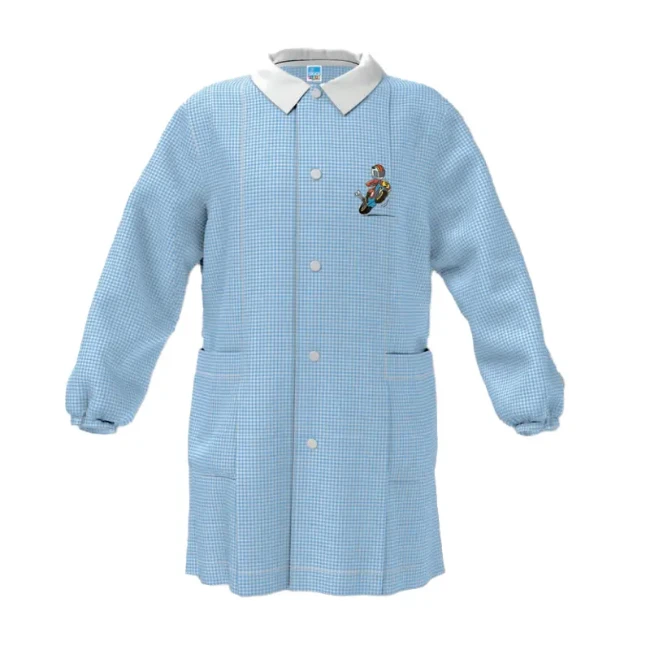 Paniate Siggi Grembiule Asilo Bambino Quadretti Azzurri e