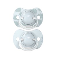 Suavinex 2pz Ciuccio Dreams in Silicone con Tettarella Simmetrica Sx Pro, Confezione Doppia, 0-6 Mesi - Azzurro