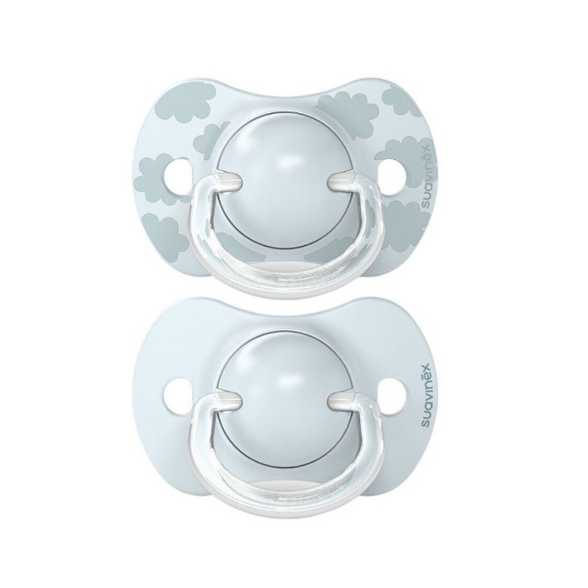 Suavinex 2pz Ciuccio Dreams in Silicone con Tettarella Simmetrica Sx Pro, Confezione Doppia, 0-6 Mesi - Azzurro