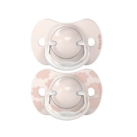 Suavinex 2pz Ciuccio Dreams in Silicone con Tettarella Simmetrica Sx Pro, Confezione Doppia, 0-6 Mesi - Rosa