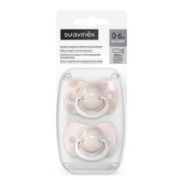 Suavinex 2pz Ciuccio Dreams in Silicone con Tettarella Simmetrica Sx Pro, Confezione Doppia, 0-6 Mesi - Rosa