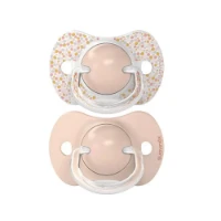 Suavinex 2pz Ciuccio Dreams in Silicone con Tettarella Simmetrica Sx Pro, Confezione Doppia, 6-18 Mesi - Rosa