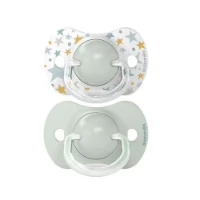 Suavinex 2pz Ciuccio Dreams in Silicone con Tettarella Simmetrica Sx Pro, Confezione Doppia, 6-18 Mesi - Azzurro