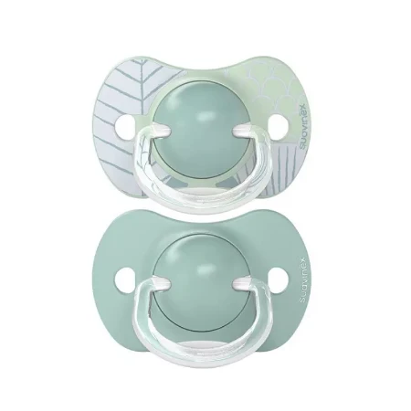 Suavinex 2pz Ciuccio Dreams in Silicone con Tettarella Simmetrica Sx Pro, Confezione Doppia, 18+ Mesi - Azzurro