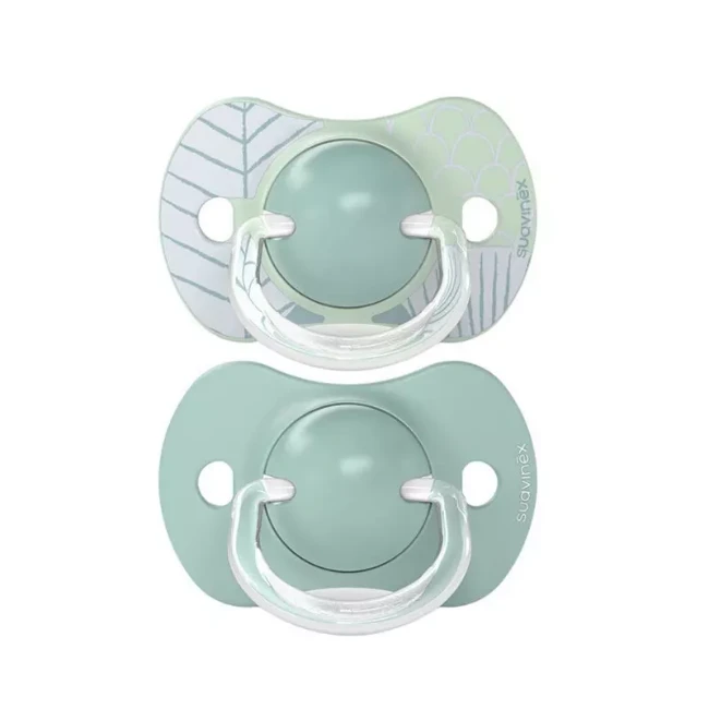 Suavinex 2pz Ciuccio Dreams in Silicone con Tettarella Simmetrica Sx Pro, Confezione Doppia, 18+ Mesi - Azzurro