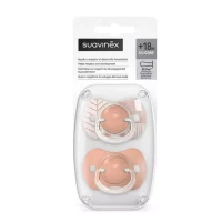 Suavinex 2pz Ciuccio Dreams in Silicone con Tettarella Simmetrica Sx Pro, Confezione Doppia, 18+ Mesi - Rosa