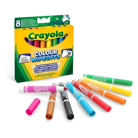 Crayola Pennarelli per Lavagna Bianca Lavabili 8 Colori con Punta Grossa