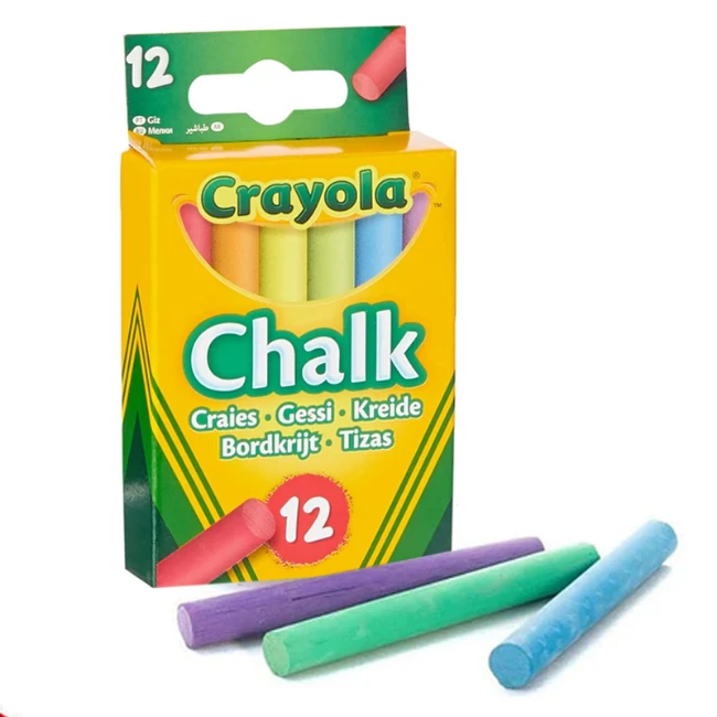 Paniate - Crayola 12 Gessetti Antipolvere Colorati per Lavagna