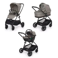 Foppapedretti Trio Divo Travel System con Passeggino Leggero, Navicella e Seggiolino Auto i-Size - Nut