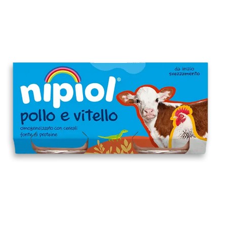 Nipiol Omogeneizzato Pollo e Vitello 100% Italiano, 4x80gr