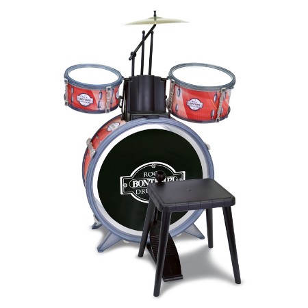 Bontempi Batteria Rock 4 Elementi con Sgabello e 2 Bacchette